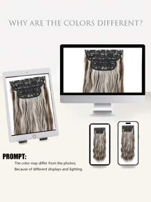 4入組夾片長款小波浪合成纖維接髮 - 彩色 - 查看 6