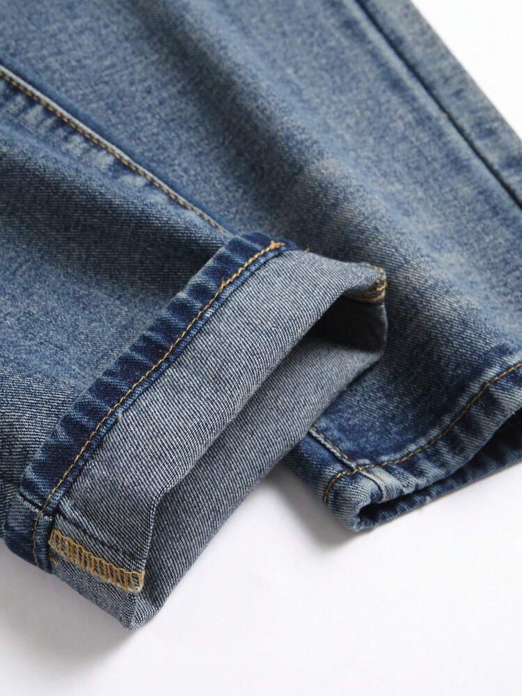 男性 ダメージ 擦り切れ ブリーチウォッシュ ジーンズ - ミディアムウォッシュ - 見る 3