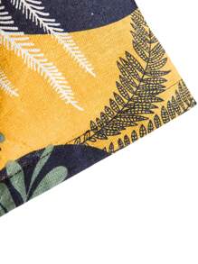 男士热带印花纽扣夏威夷衬衫 - 彩色 - 查看 7