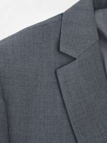 CLOUDSTYLE Hombres Blazer con botón - Gris Oscuro - Ver 3