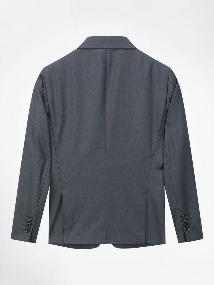 CLOUDSTYLE Men Single Button Blazer - Dark Grey - View 4