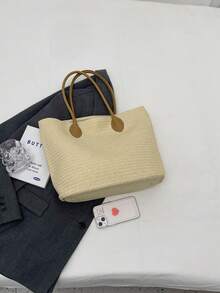 女性時尚休閒草帽沙灘包