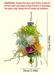 3 piezas/set Juguete de masticar con diseño trenzado de color al azar pájaro para loro para jugando