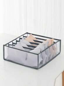 6 Grids Drawer Organizer Cloth Storage Bag For Home - Grey - View 1