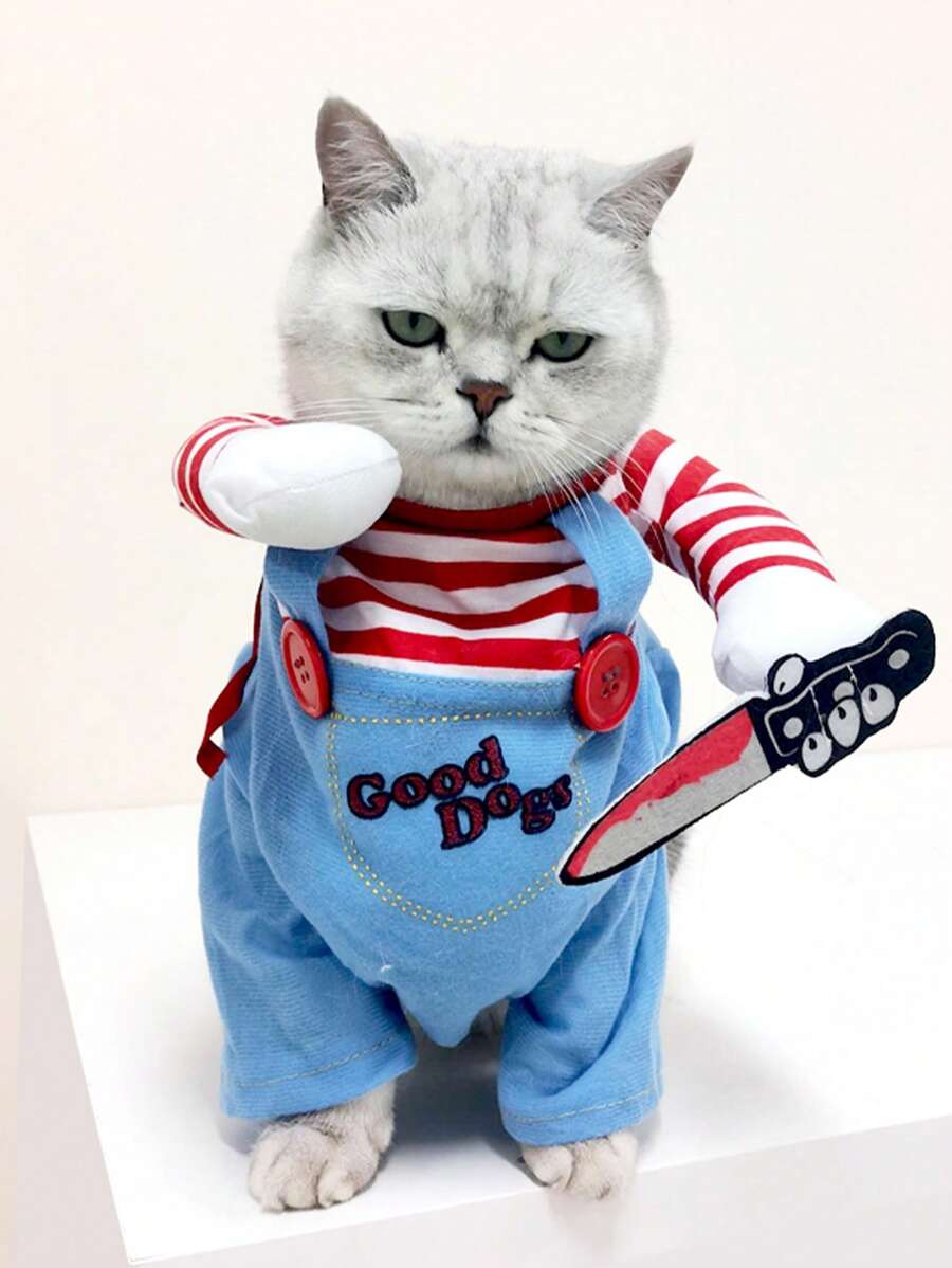 1pc Cowboy Shaped Pet Costume For Dog And Cat For Special Event Halloween Halloween Costumes - Multicolor - View 1