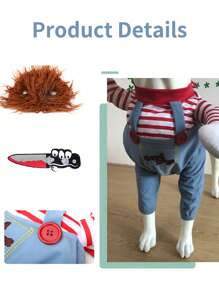 1pc Cowboy Shaped Pet Costume For Dog And Cat For Special Event Halloween Halloween Costumes - Multicolor - View 4