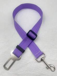 1入組素色寵物汽車安全帶適用於小狗和貓 - 紫色 - 查看 2