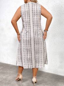 SHEIN LUNE 大碼紮染隱藏口袋背心連衣裙 - 彩色 - 查看 3