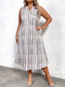 SHEIN LUNE 大碼紮染隱藏口袋背心連衣裙 - 彩色 - 查看 5