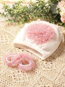 Newborn Photography Floral Appliques Shorts & Headband Prop - Multicolor - View 5