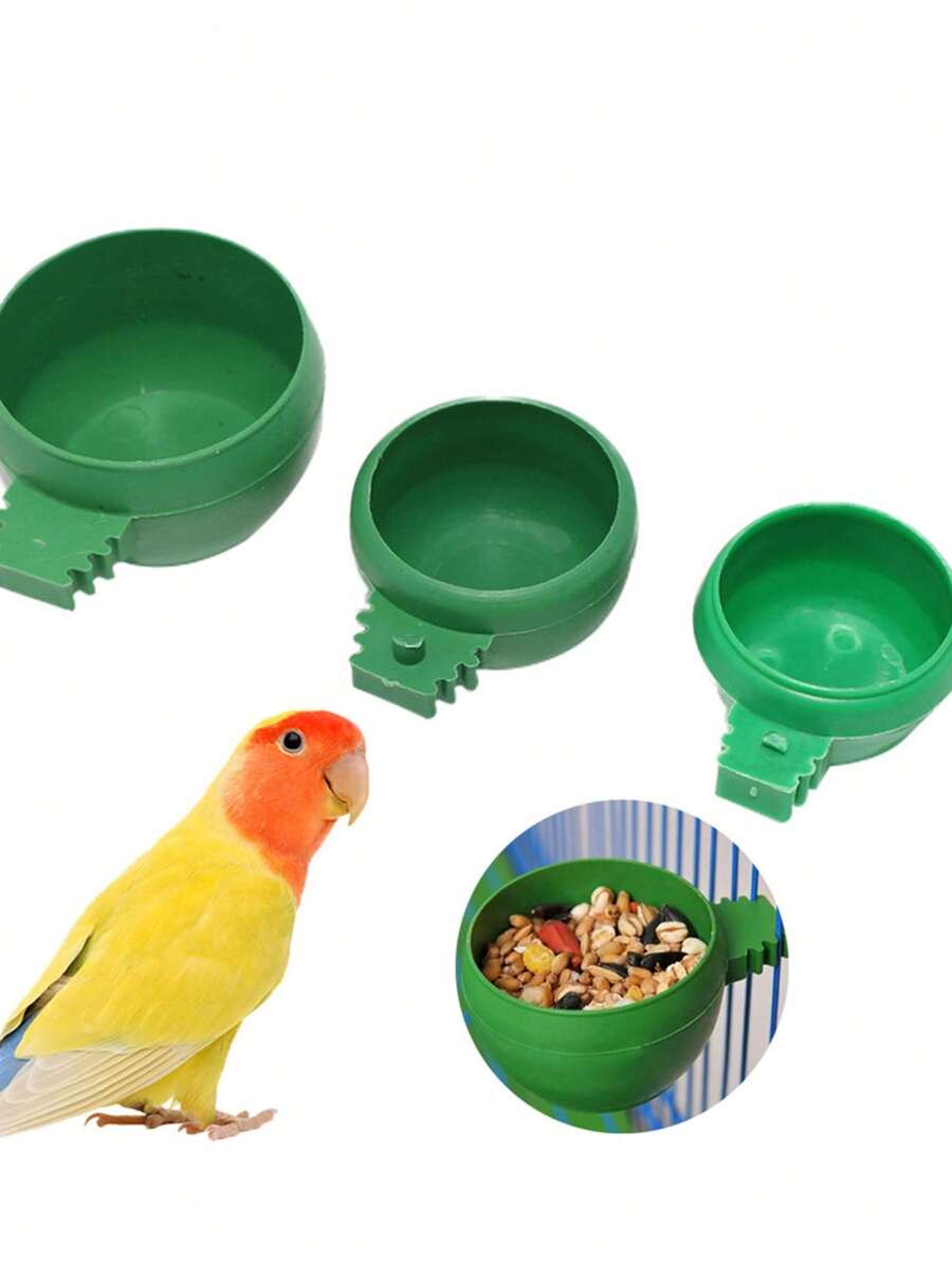 1 bát nhựa đựng thức ăn cho chim trong nhà - màu xanh lá - Xem 1