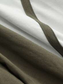 DAZY Contrast Piping Drop Shoulder Lounge Set Pajama - Green - View 9