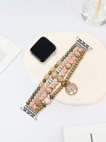 1pc Tree Pendant Beaded Watchband Compatible With Apple Watch - Multicolor - View 6