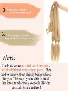 超長合成髮辮 - 金色 - 查看 5