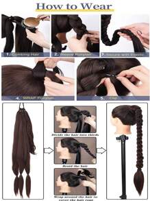 超長合成髮辮 - Dark Brown - 查看 5