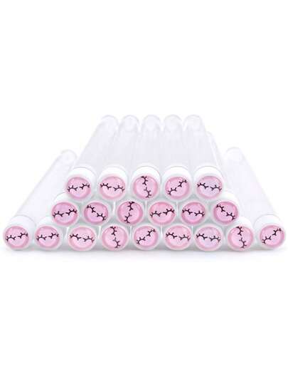 HMQ beauty 20pcs/Set Makeup Brush Tube Eyebrow Brush Lash Brush Organizer, Lash Comb & Brow Brush With Reusable Plastic Container