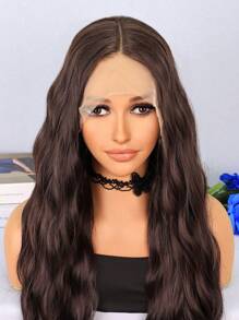 合成 T 型蕾丝假发 13 X 4 X 1 长款水波棕色头发 28 英寸时尚自然 - 棕色 - 查看 4