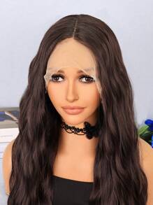 合成 T 型蕾丝假发 13 X 4 X 1 长款水波棕色头发 28 英寸时尚自然 - 棕色 - 查看 5