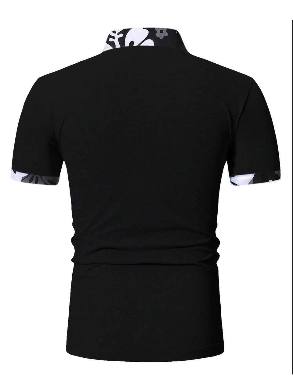 Men Contrast Collar Polo Shirt