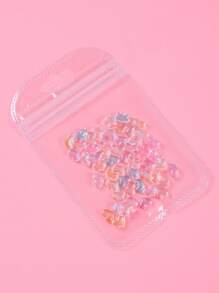 1pack Mixed Color 3D Heart Design Nail Art Decoration - Multicolor - View 3