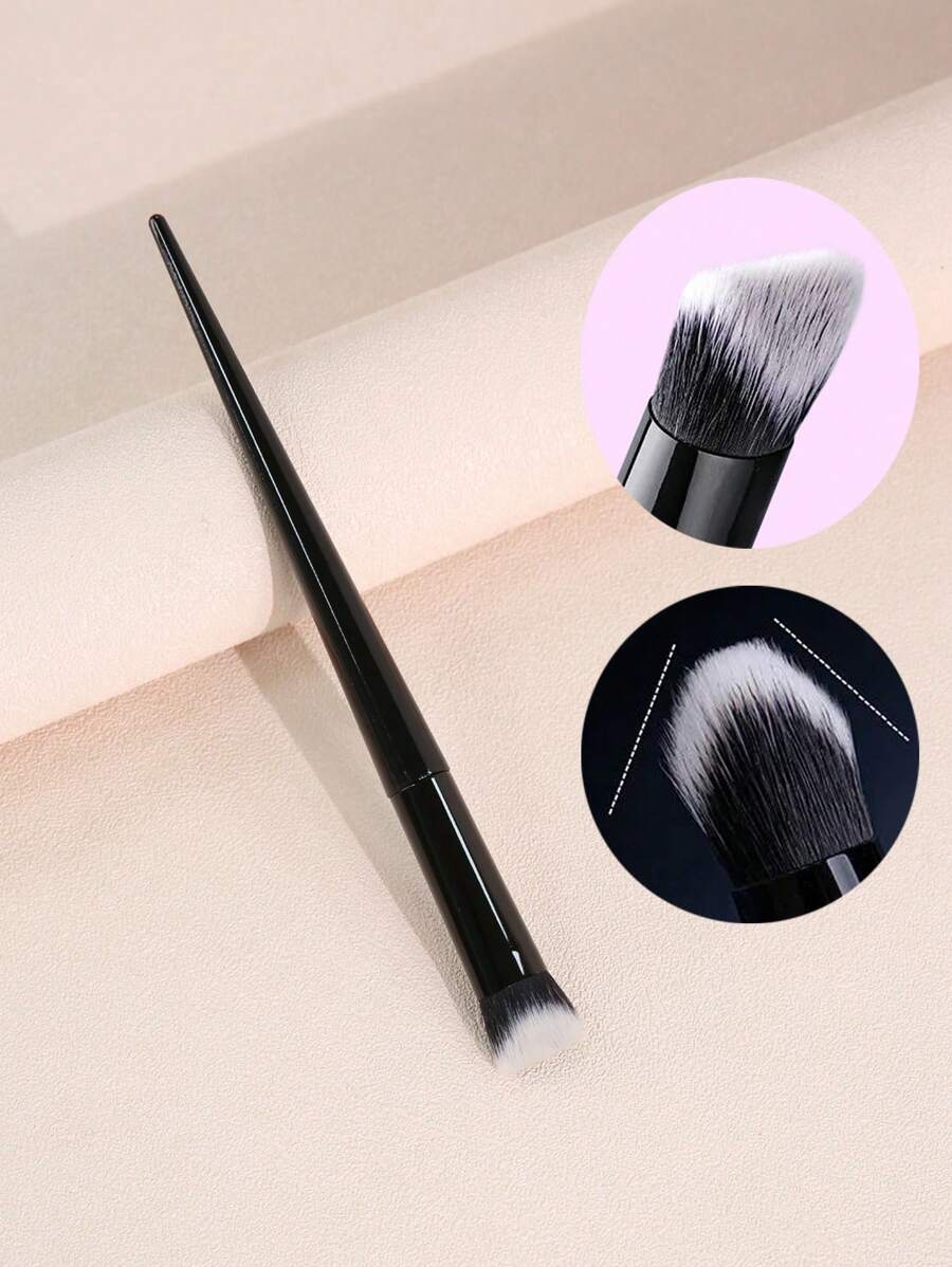Cọ che khuyết điểm, Cọ trang điểm hai mặt dốc 1Pc Dụng cụ trang điểm cọ mỹ phẩm - màu đen - Xem 1