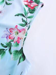 Manfinity RSRT Men Floral Print Shirt & Drawstring Waist Shorts - Baby Blue - View 7