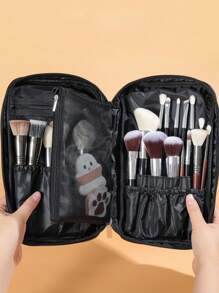 便攜化妝包,1入組旅行化妝包收納袋化妝盒適合旅行 - 黑色 - 查看 2