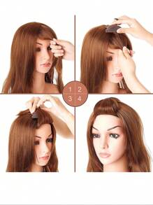 頭髮墊,PC蓬鬆頭髮濃密卷翹增加毛茸茸墊隱形無縫劉海海綿增高墊 - 黑色 - 查看 4