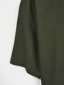 RueChic Men Solid Button Up Shirt - Green - View 3