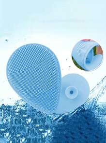 1pc Baby Random Color Silicone Water Drop Shaped Shower Brush - Multicolor - View 4