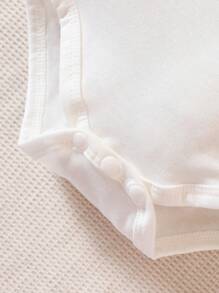 Bodysuits Em bé Nút Lá thư - trắng - Xem 6