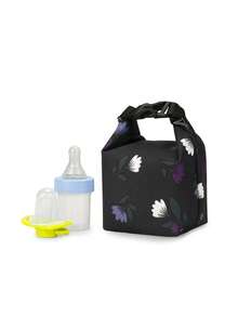 Baby Floral Print Diaper Bag - Black - View 1