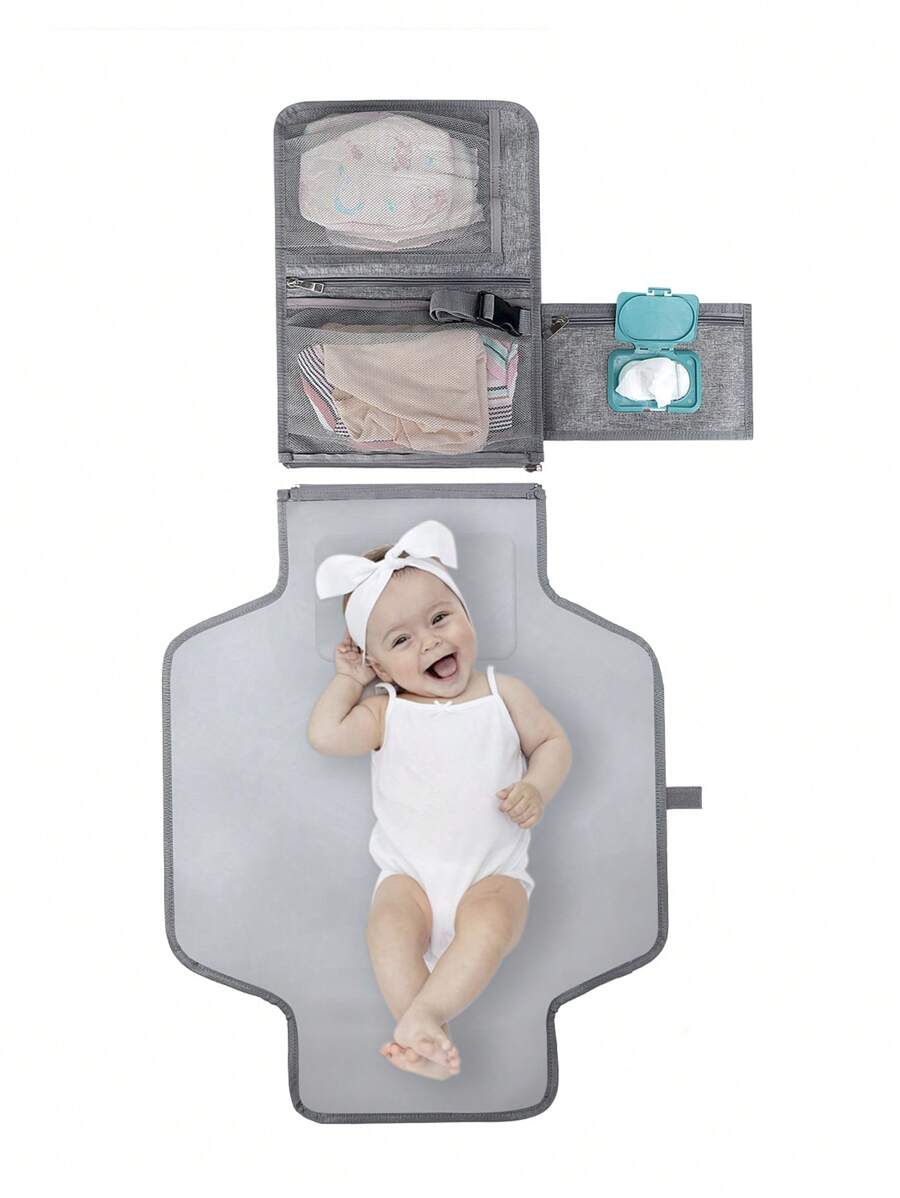 Baby Solid Diaper Bag - Grey - View 1