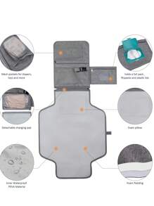 Baby Solid Diaper Bag - Grey - View 3