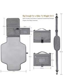 Baby Solid Diaper Bag - Grey - View 4