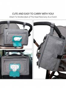 Baby Solid Diaper Bag - Grey - View 6