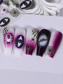 Miếng dán nghệ thuật móng tay ma quái Spiderwebs, 2 chiếc 5D Thanh trượt mắt nhện tự dính Khắc đề can móng tay Nghệ thuật trang trí móng tay Phụ kiện nghệ thuật - Nhiều màu - Xem 8