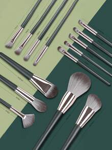 Bộ cọ trang điểm 14 món, Bộ cọ, Bộ cọ trang điểm, Bộ cọ trang điểm, Bộ trang điểm hoàn chỉnh, Bộ cọ trang điểm, Bộ trang điểm hoàn chỉnh, Bộ cọ, Bộ cọ trang điểm, Bộ quà tặng trang điểm - màu xanh lá - Xem 3