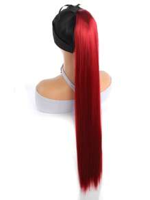 Phần mở rộng tóc tổng hợp đuôi ngựa thẳng cực dài - Đỏ - Xem 5