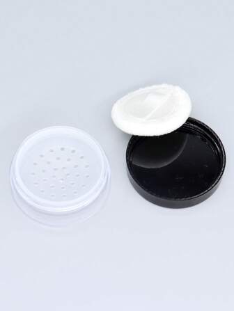 Puderbehållare, 1 st. genomskinlig professionell skönhetsbehållare, återanvändbar tom löspuderbehållare, sminkbehållare för hemmet, smink, billigt, rumsinredning, sminkbord, resor, sovrum, sminktillbehör, billigt, presenter, smink, sminkverktyg, billiga saker, presenter, presenter till kvinnor, julklappar