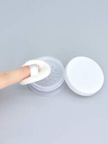 Powder Container,1Pc 20G Plastic Professional Beauty Container Reusable Empty Loose Powder Case Makeup Containers For Travel,Makeup,Cheap,Room Decor,Vanity,Travel,Bedroom,Makeup Accessories - White - View 1