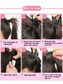 Extra Long Curly Ponytail Synthetic Hair Extension - Black - View 8