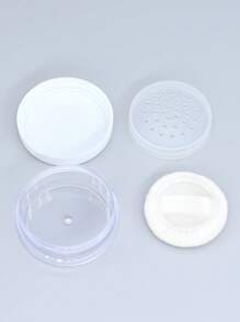 Powder Container,1Pc 20G Plastic Professional Beauty Container Reusable Empty Loose Powder Case Makeup Containers For Travel,Makeup,Cheap,Room Decor,Vanity,Travel,Bedroom,Makeup Accessories - White - View 3