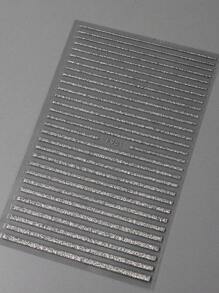 2 tấm dán móng tay nghệ thuật sọc lấp lánh DIY - Bạc - Xem 4