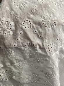 SHEIN LUNE 大碼拼接水溶蕾絲背心上衣 - 白色 - 查看 4