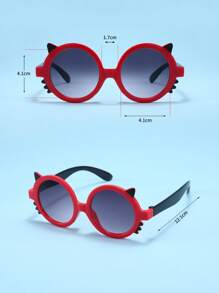 6pairs Kids Ear Decor Round Frame Fashion Glasses For Summer - Multicolor - View 4