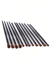 三支装化妆刷套装，包含马毛眼影刷、火焰高光刷和鼻影刷，美妆工具，化妆刷套装，化妆刷套装，化妆刷套装，全套化妆刷，化妆刷套装，全套化妆工具，刷子套装，化妆刷套装，化妆礼盒，套装，赠品，专业化妆刷，全套化妆刷 - 黑色 - 查看 4