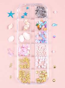 1盒12格海洋生物設計美甲飾品 - 彩色 - 查看 4