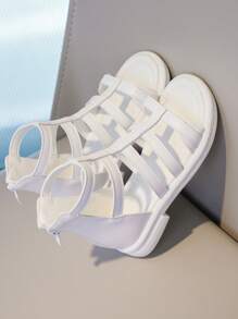 女孩後拉鏈度假羅馬涼鞋適合夏天 - 米色 - 查看 7