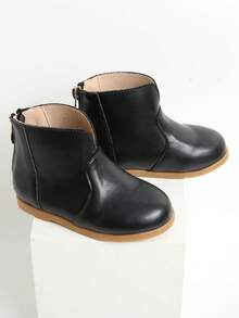 Girls Zip Back Combat Boots For Outdoor - Black - View 6